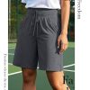 3 Pack Cotton Bermuda Shorts for Women Wide Leg High Waisted Drawstring Gym Shorts with Pocket