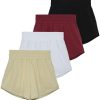 41Hq5oimU6L.jpg 4 Pack Women's 2.5'' High Waisted Running Shorts with Liner - Quick Dry, Dry Fit, Gym Workout