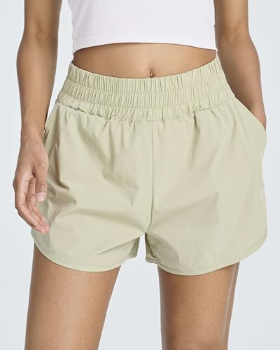 41p1YDWkOdL.jpg 4 Pack Women's 2.5'' High Waisted Running Shorts with Liner - Quick Dry, Dry Fit, Gym Workout