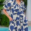 Women's Summer Button Down Shirt Dress Floral Puff Short Sleeve Casual Loose Fit Beach Mini Dresses