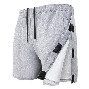 Unisex Hip Knee Surgery Recovery Shorts Men Tear Away Short Pant Breakaway Velcro Snap Shorts Adaptive Clothing Women
