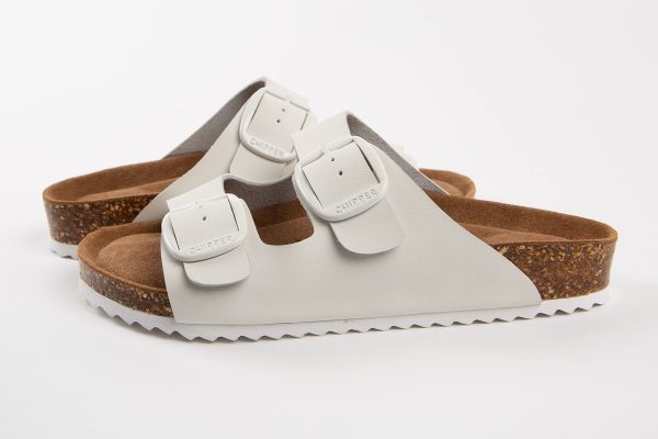 Soft Durable Leather Flat Sandals Women for Indoor and Outdoor - Ribbed Rubber Walking Slippers Sandles with Two Adjustable